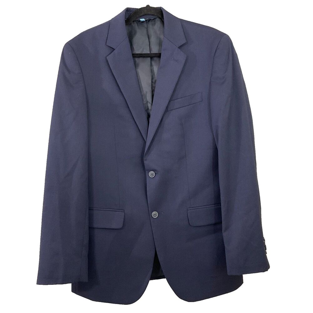 JOS A BANK wool Blazer Jacket Only Mens 40L Blue 2 Button notch double vent